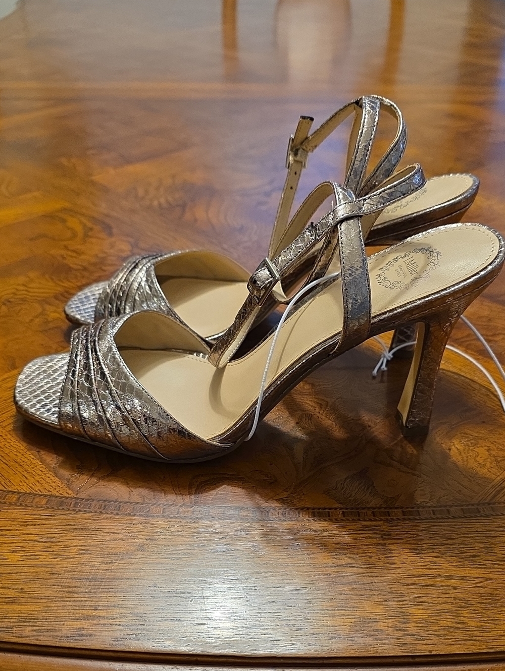 I. Miller IM Daryl Steel Metallic Snake Print Stiletto Strappy Heels 10M - NEW - Picture 3 of 10